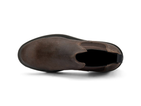 Frau Chelsea Boot Uomo in Pelle Effetto Vissuto Marrone